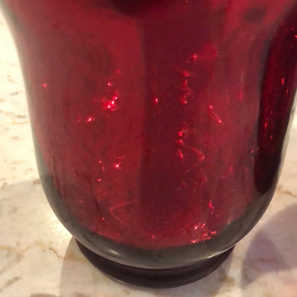 Red glass candle holders - Picture 2 of 4